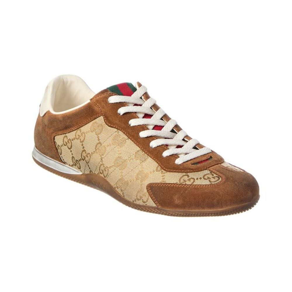 Gucci Gg Canvas & Suede Sneaker, Brown